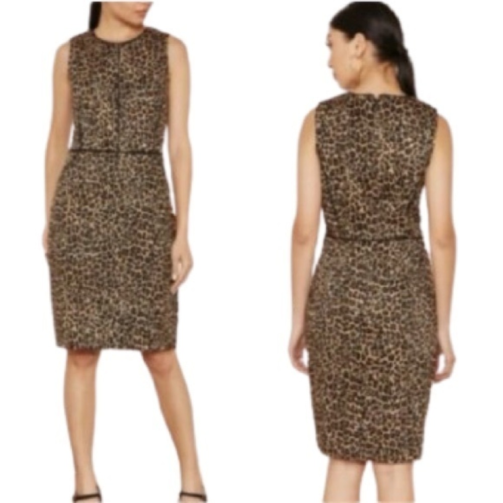 J.Crew Leopard Print Bi-Stretch Sleeveless Sheath Dress – Size 4 (Style J5876)